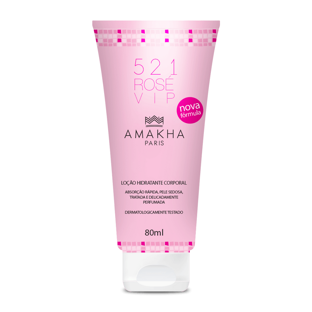 Kit Body Splash + Perfume Amakha Paris + Hidratante 521 Vip Rosé (212 Vip Rosé - CH)