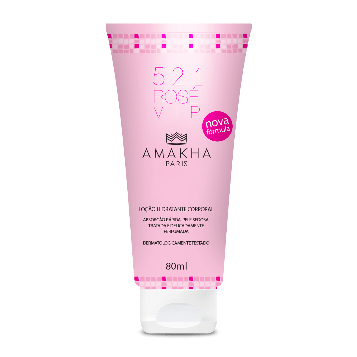Kit Body Splash + Perfume Amakha Paris + Hidratante 521 Vip Rosé (212 Vip Rosé - CH)