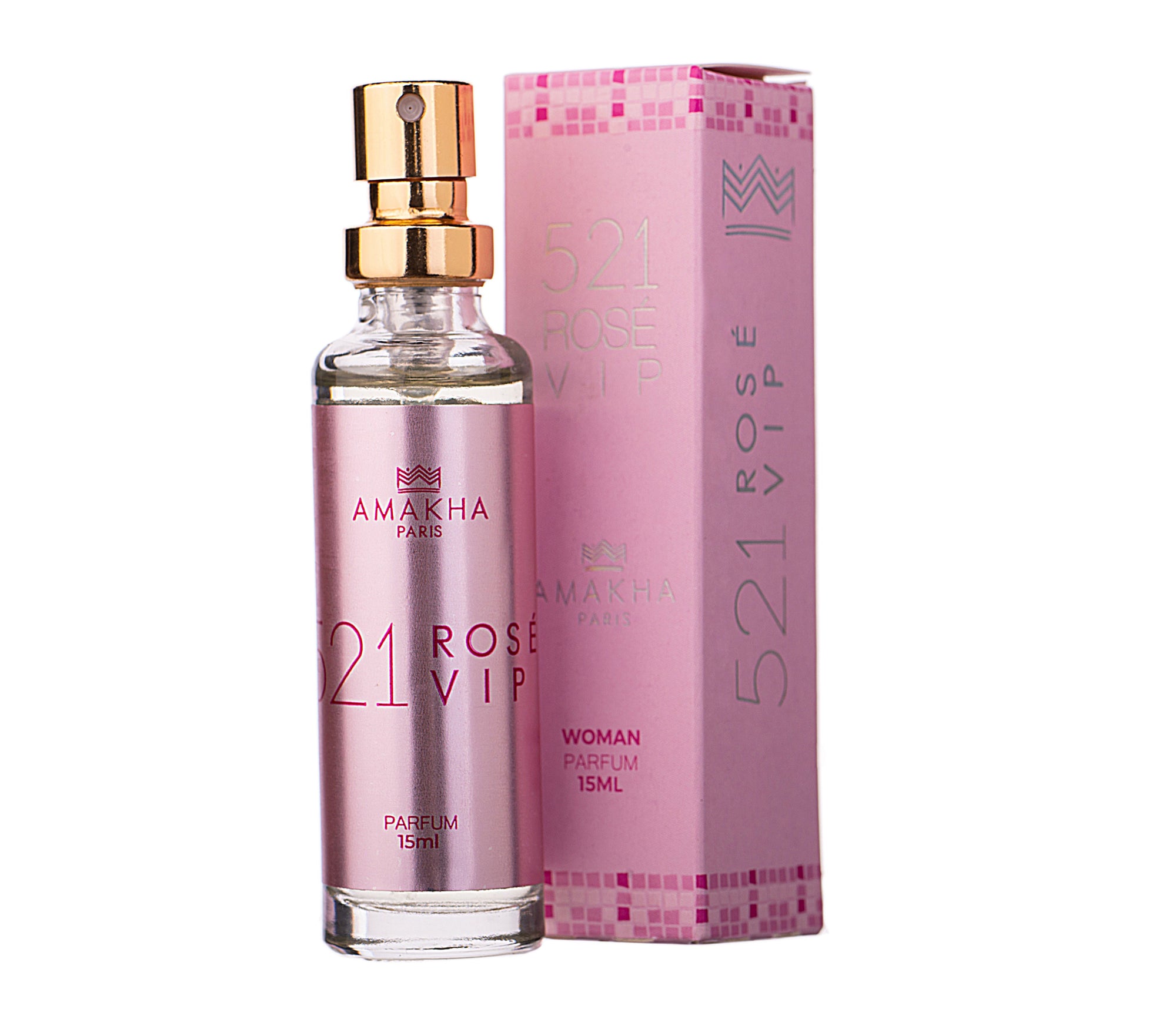 Kit Body Splash + Perfume Amakha Paris + Hidratante 521 Vip Rosé (212 Vip Rosé - CH)